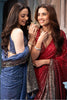 Blue & Navy Ombre Sequins Embroidered Georgette Saree