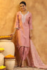 Dusty Pink Color Cotton Neck Embroidered Unstitched Suit Fabric