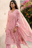 Pink Cotton Floral Resham Embroidered and Printed Unstitched Suit Material