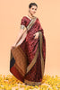 Black & Maroon Color Banarasi Silk Woven Saree
