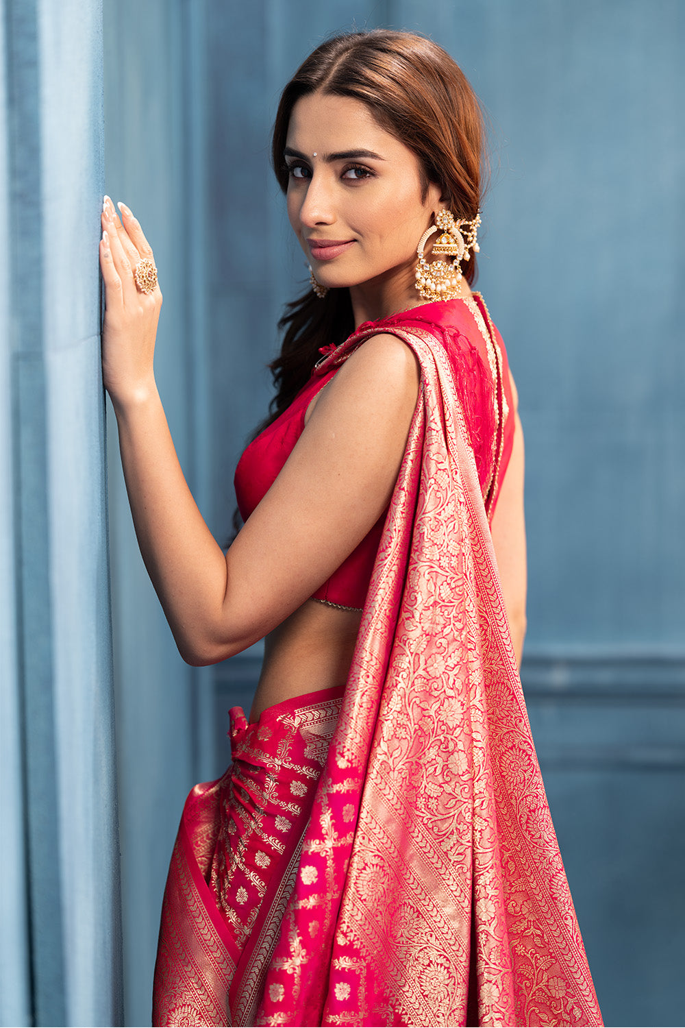 Rani Zari Woven Fuji Silk Saree