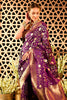 Purple Banarasi Katan Silk Saree