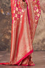 Red & Magenta Silk Zari Woven Saree