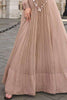 Beige Crush Tissue Mirror Work Anarkali Gown