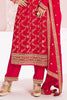 Red Color Zari Embroidered Banarasi Silk Unstitched Suit Fabric