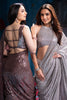 Brown Sequins Embroidered Georgette Saree