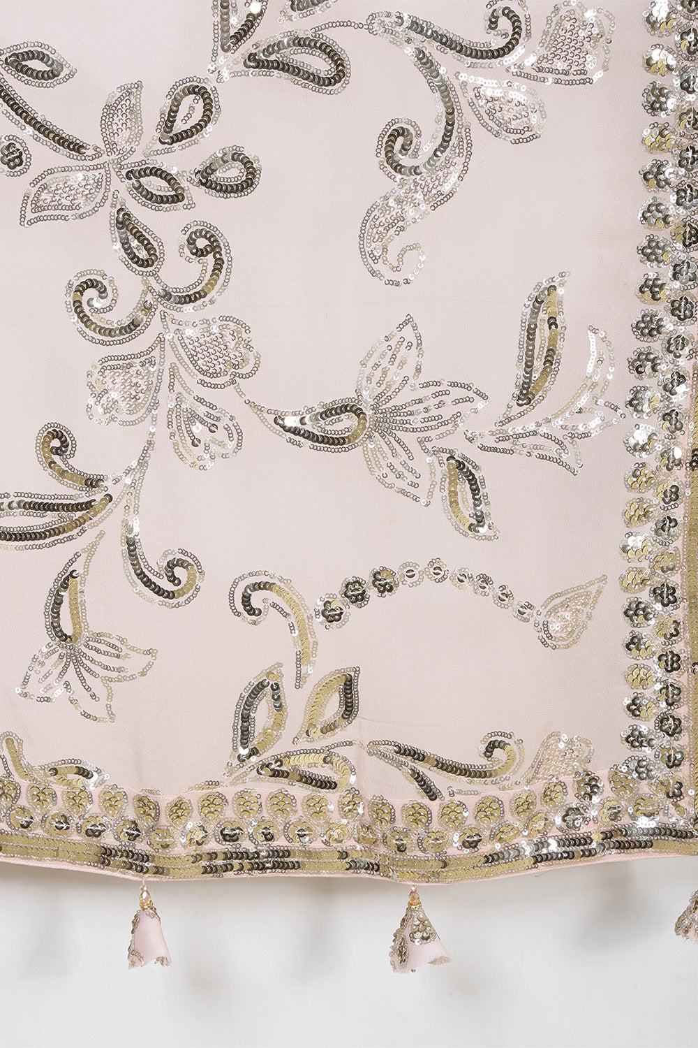 Dusty Pink Sequins Embroidered Georgette Saree