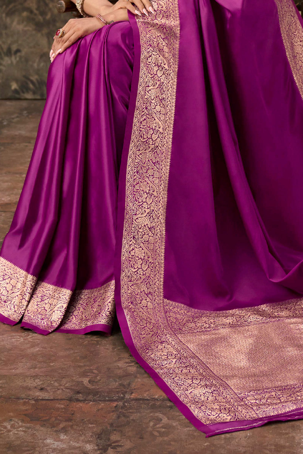 Purple Mulberry Silk Woven Saree