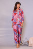 Dusty Pink Color Muslin Floral Printed Co-Ord Dress