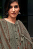 Olive Grey Color Crepe Silk Printed Unstitched Suit Material