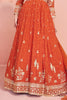 Orange Georgette Resham, Zari and Sequins Embroidered Alia Cut Anarkali Gown