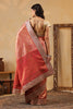 Cherry Red & Gold Color Woven Saree