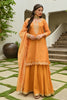 Mustard Color Chanderi Printed Suit With Skirt