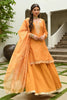 Mustard Color Chanderi Printed Suit With Skirt