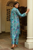 Turquoise Color Muslin Printed Co-Ord Dress