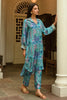 Turquoise Color Muslin Printed Co-Ord Dress