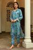 Turquoise Color Muslin Printed Co-Ord Dress