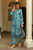 Turquoise Color Muslin Printed Co-Ord Dress
