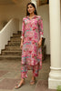 Pink Colour Muslin Printed Co-Ord Dress
