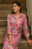 Pink Colour Muslin Printed Co-Ord Dress