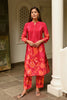Fuchsia Pink Colour Printed Muslin Co-Ord Dress