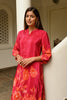 Fuchsia Pink Colour Printed Muslin Co-Ord Dress
