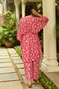 Pink Colour Printed Muslin Co-Ord Dress