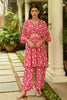 Pink Colour Printed Muslin Co-Ord Dress