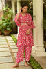 Pink Colour Printed Muslin Co-Ord Dress