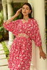 Pink Colour Printed Muslin Co-Ord Dress