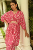 Pink Colour Printed Muslin Co-Ord Dress