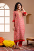 Red Colour Muslin Printed Straight Suit