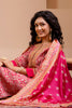 Fuchsia Pink Colour Muslin Printed Straight Suit