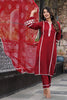 Maroon Color Cotton Straight Suit