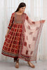 Maroon Color Cotton Printed Straight Suit