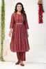 Maroon Color Muslin Printed Kurta Set