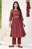 Maroon Color Muslin Printed Kurta Set