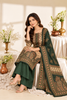 Botle Green Velvet Digital Printed Unstitched Suit Fabric