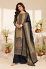 Navy Velvet Digital Printed Unstitched Suit Fabric