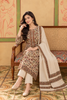 Cream Floral Resham Woven Pashmina Unstitched Suit Fabric