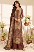 Wine Velvet Digital Printed Unstitched Suit Fabric