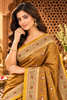 Mustard Mulbary Banarasi Silk Woven Saree
