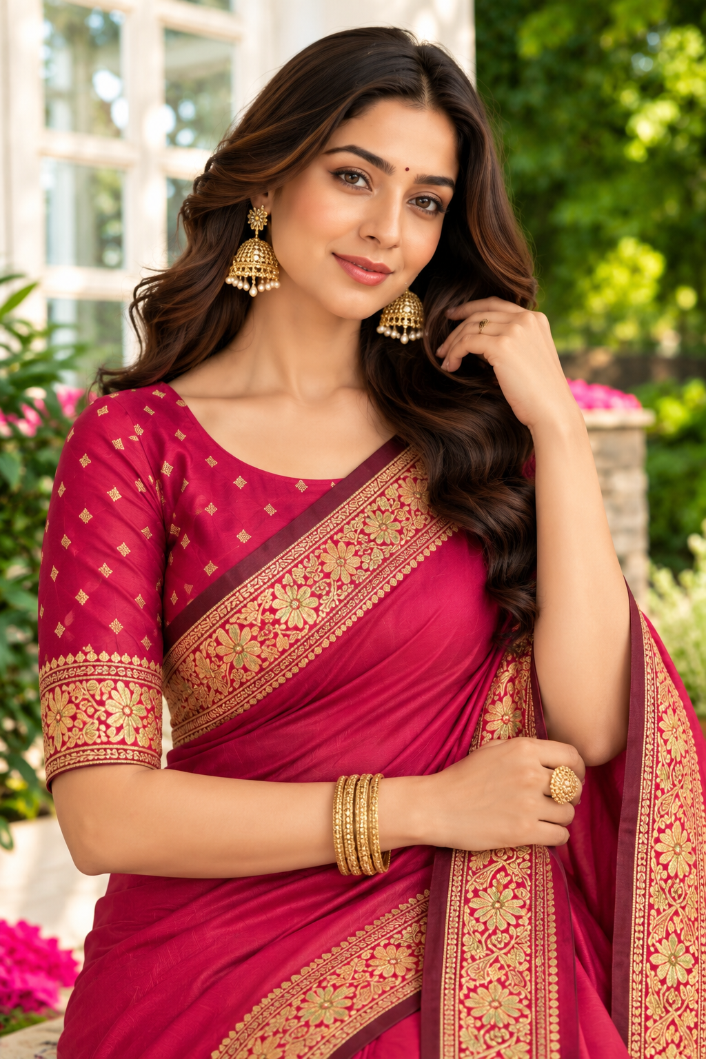 Rani Cotton Silk Woven Saree