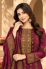 Wine Velvet Digital Printed Unstitched Suit Fabric