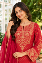 Rani Tissue Printed And Embroidered Unstitched Suit