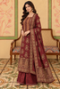 Maroon Velvet Printed Unstitched Suit Material