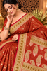 Red Mulbary Banarasi Silk Woven Saree