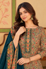 Bottle Green Floral Resham Woven Pashmina Unstitched Suit Material