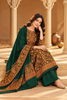 Bottle Green Floral Resham Woven Pashmina Unstitched Suit Fabric