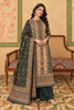 Bottle Green Resham Woven Pashmina Unstitched Suit Material